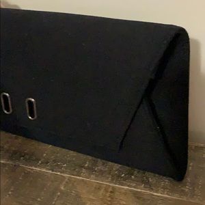 Blk Bosom Buddy clutch w/bee interior & mirror